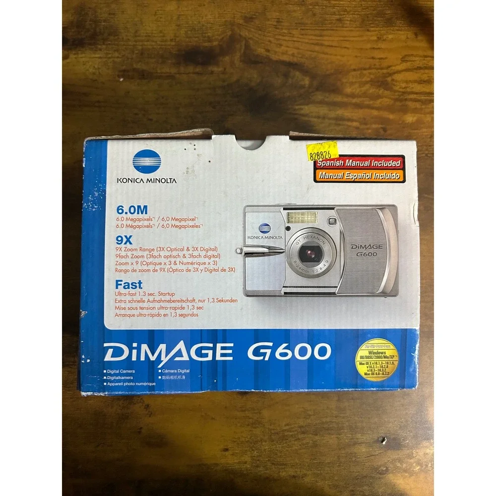 Konica Minolta DiMAGE G600 Digital Camera 6.0MP 3x Optical Zoom Silver As-Is